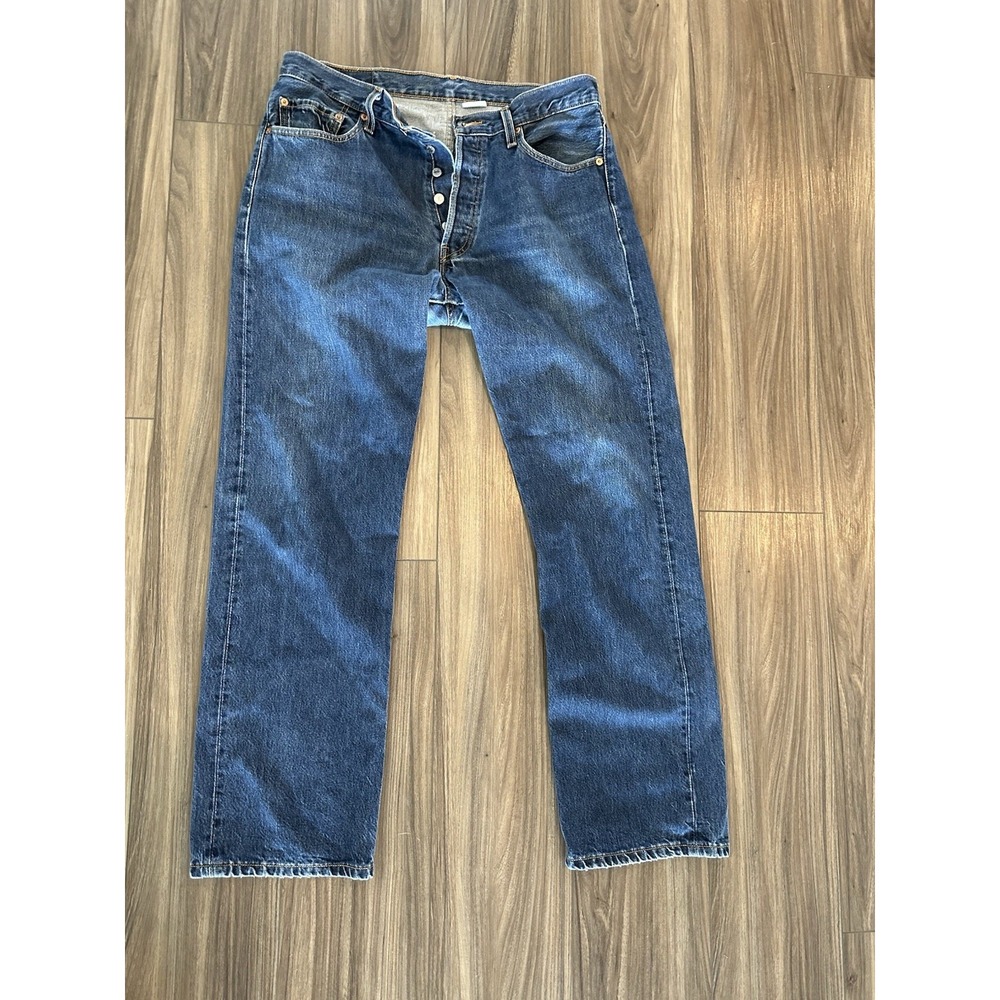 Vintage Levis 501 Jeans Mens 34x32 Blue Y2K Denim Pants Button Fly
